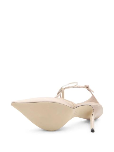 Jimmy Choo Afia crystal T-strap pumps - Neutrals