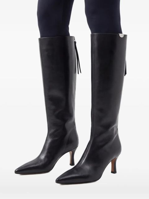 Maje 75mm leather boots - Black