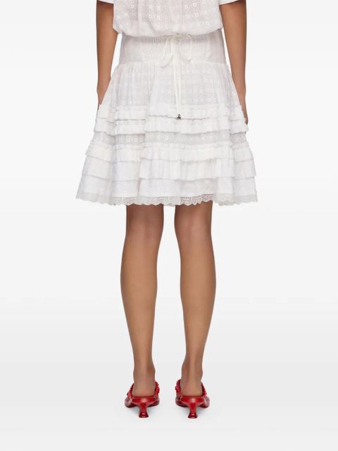 GANNI broderie-anglaise mini skirt - White