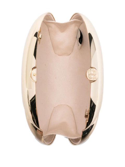 Simkhai Ameera metallic-effect oval clutch - Gold