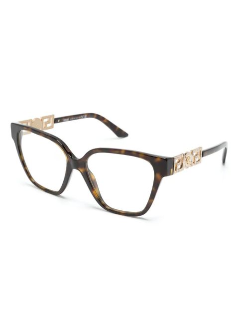 Versace Eyewear Greca square-frame glasses - Brown - zdjęcie produktu nr 2