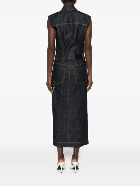 Sportmax button denim dress - Blue