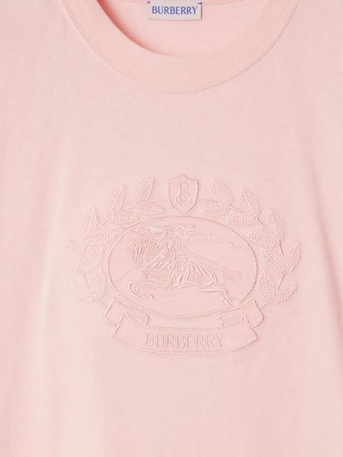 Burberry logo embroidered cotton t-shirt - Pink - zdjęcie produktu nr 2