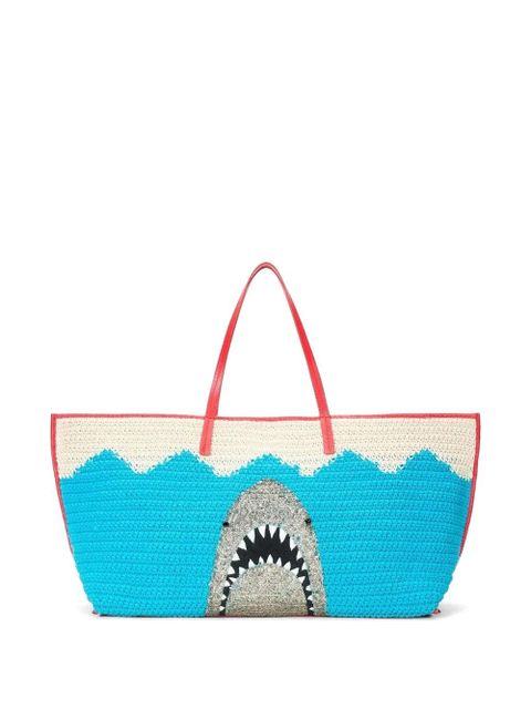 STAUD sequin-embellished crochet tote bag - Blue - zdjęcie produktu nr 1