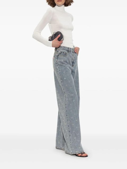 Self-Portrait ribbed high-neck top - White - zdjęcie produktu nr 2