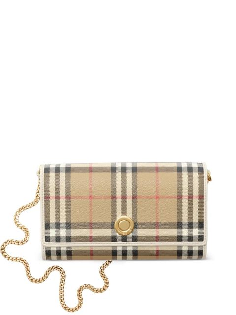 Burberry Check chain-strap wallet - Neutrals - zdjęcie produktu nr 1