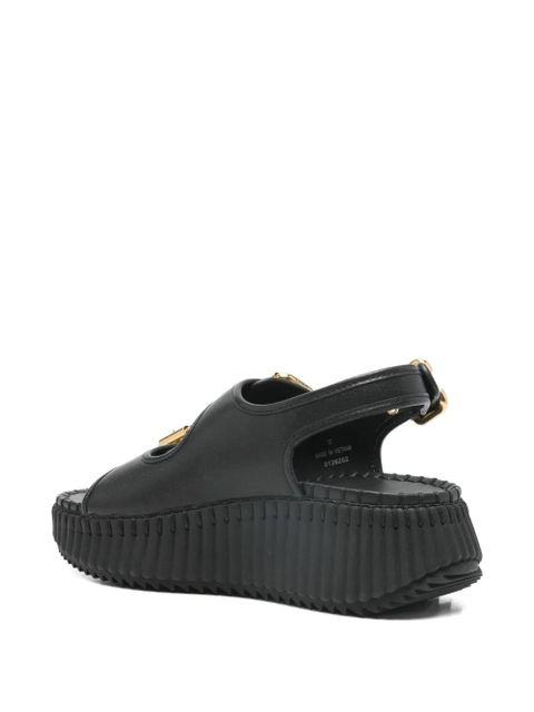 Chloé Nama buckle flatform heeled sandals - Black