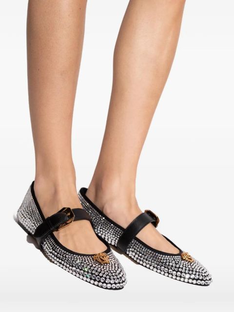 Versace La Medusa studded ballet flats - White