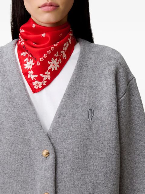 Claudie Pierlot V-neck embroidered cardigan - Grey