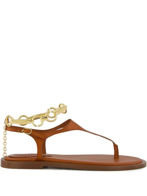 ZIMMERMANN chain-embellished leather sandals - Brown - zdjęcie produktu nr 1