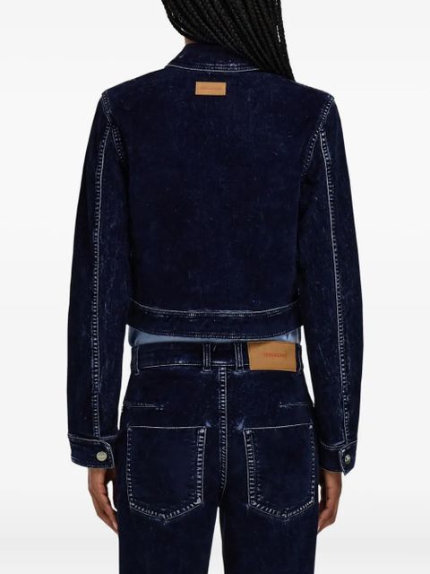 Ferragamo flap-pocket belted cropped jacket - Blue