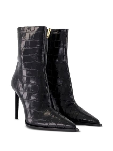 AMIRI crocodile-effect pointed-toe boots - Black - zdjęcie produktu nr 2