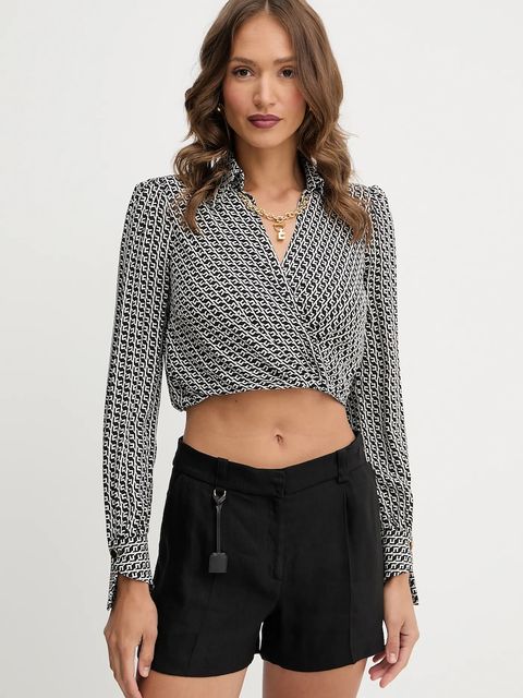 Elisabetta Franchi bluzka damska kolor czarny wzorzysta CAS0256E2 - zdjęcie produktu nr 1