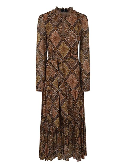 ETRO ruffled floral-print dress - Brown - zdjęcie produktu nr 1