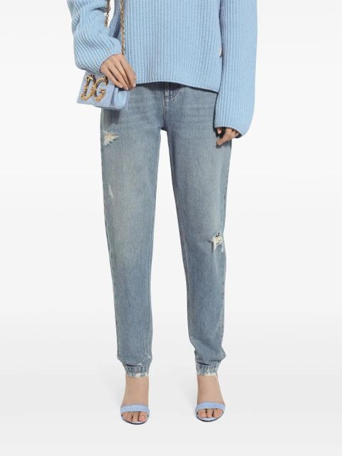 Dolce & Gabbana mini-ripped detail jeans - Blue