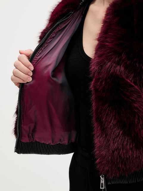 Desigual kurtka bomber RASPBERRY kolor bordowy przejściowa 25WWEW67