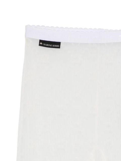 Marine Serre flocked mesh tights - White
