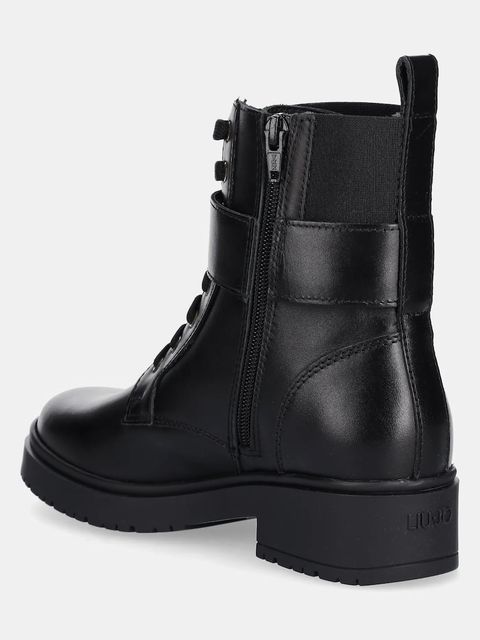 Liu Jo botki skórzane NEW NANCY ECO 2-1 damskie kolor czarny na płaskim obcasie SA5201PX24122222 - zdjęcie produktu nr 2