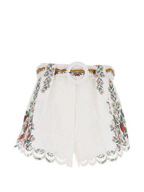 FARM Rio Fuit Beauty floral-print scalloped shorts - White - zdjęcie produktu nr 1