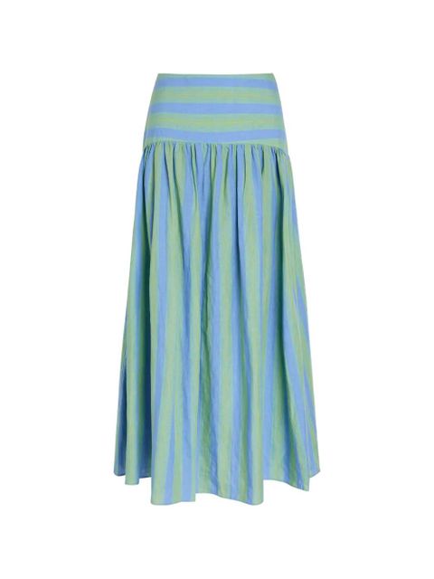 STAUD Procida striped linen skirt - Blue - zdjęcie produktu nr 1