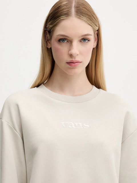 Vans bluza bawełniana damska kolor beżowy gładka VN000RAMEN91
