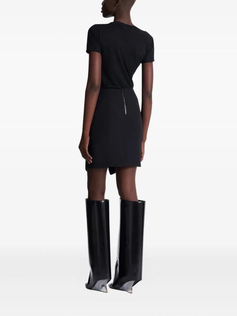 Balmain Grain De Poudre belt-detail mini skirt - Black