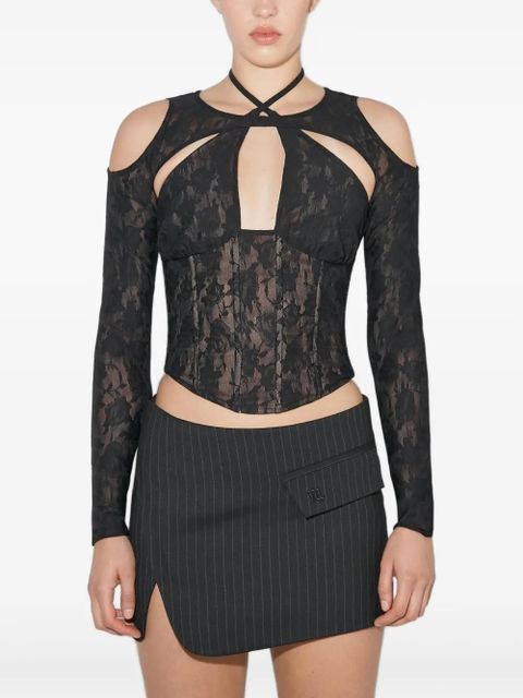 MISBHV flower-lace crop-top - Black - zdjęcie produktu nr 1