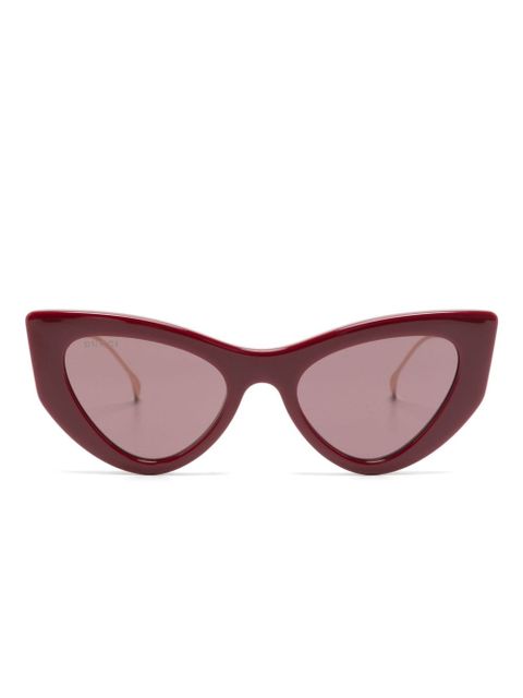 Gucci Eyewear Double G cat-eye sunglasses - Red - zdjęcie produktu nr 1