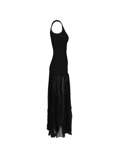 Hunza G Nancy Hybrid crinkle-effect maxi dress - Black