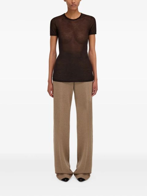 Ferragamo crew-neck knitted T-shirt - Brown - zdjęcie produktu nr 2
