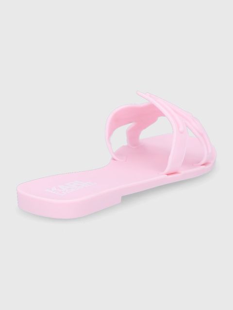 Karl Lagerfeld Klapki KL80008.VLP damskie kolor różowy - zdjęcie produktu nr 2