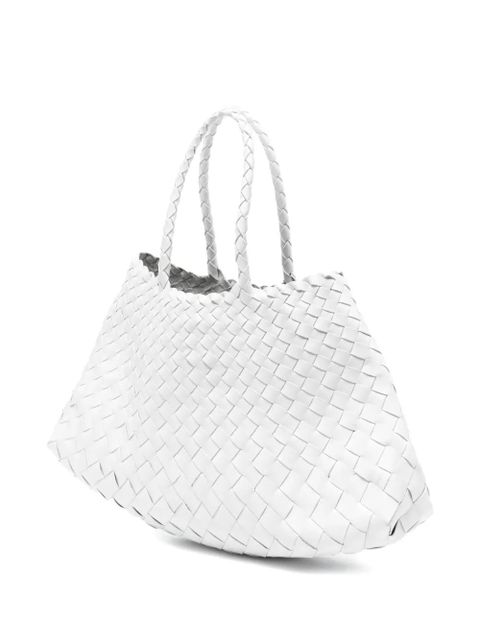 DRAGON DIFFUSION woven leather tote bag - White