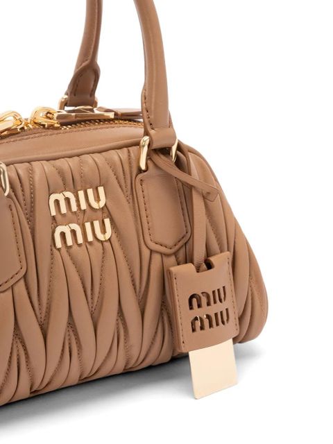 Miu Miu Arcadie leather tote bag - Neutrals