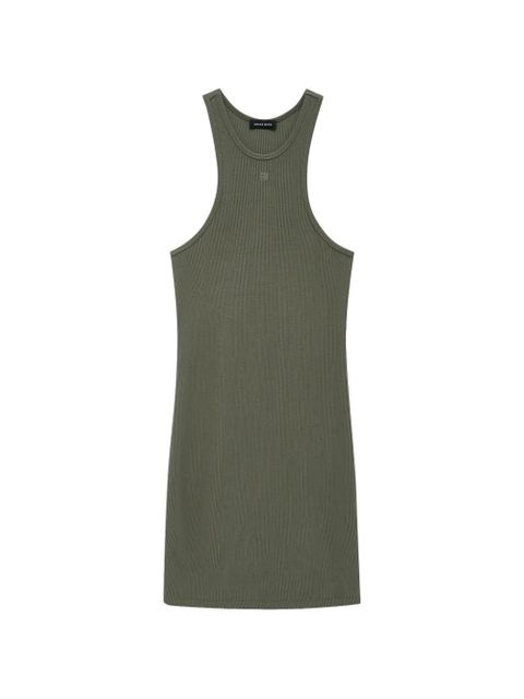 ANINE BING Cole logo-embroidered mini dress - Green - zdjęcie produktu nr 1