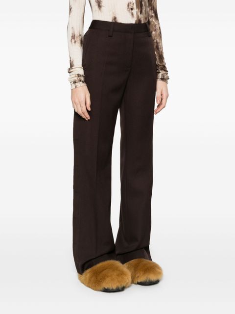 Off-White virgin-wool wide-leg trousers - Brown