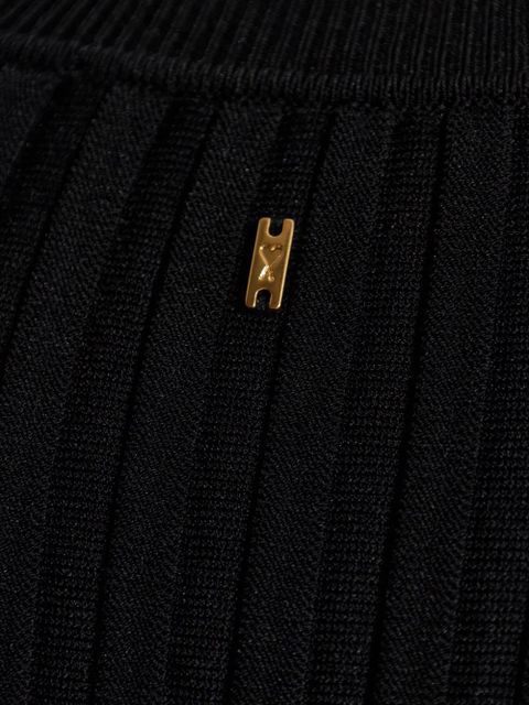 AMI Paris ribbed-knit long-sleeve midi dress - Black