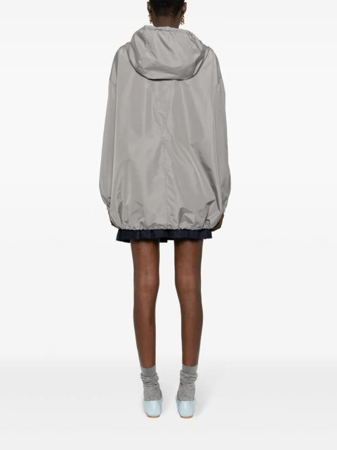 Miu Miu logo-appliqué water-repellent jacket - Grey