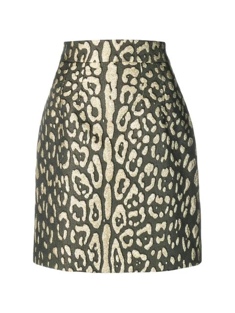 Dolce & Gabbana leopard-print mini skirt - Gold - zdjęcie produktu nr 1