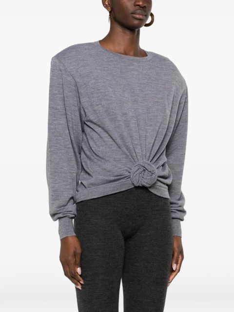 Magda Butrym knotted long-sleeve top - Grey