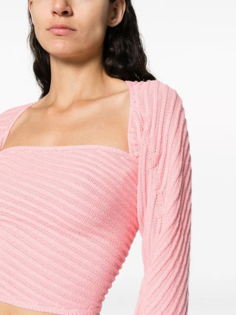 Gimaguas Marianne Mangas ribbed-knit jumper - Pink