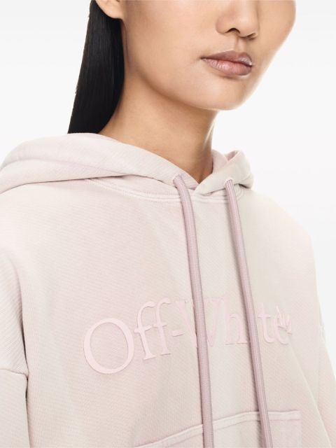 Off-White Laundry logo-embroidered cotton hoodie - Pink