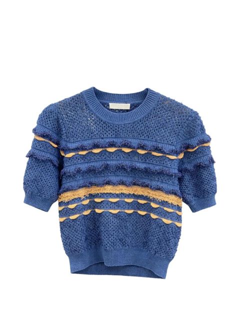 Ulla Johnson knitted short-sleeve top - Blue - zdjęcie produktu nr 1