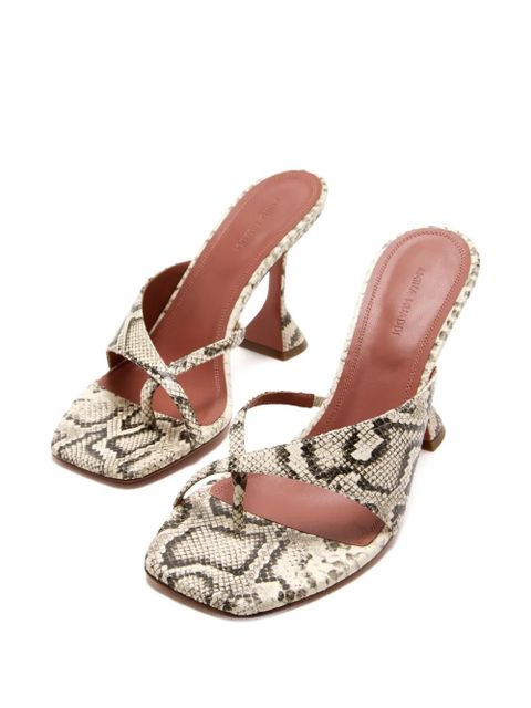 Amina Muaddi 95mm Shiona snakeskin-effect sandals - Neutrals - zdjęcie produktu nr 2