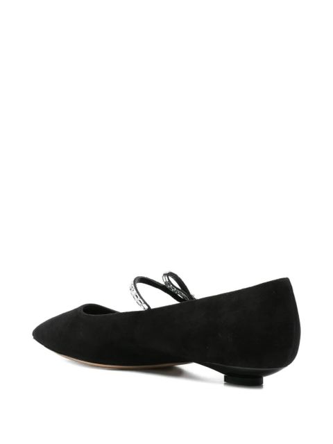 Casadei embellished pointed-toe flat pumps - Black - zdjęcie produktu nr 2