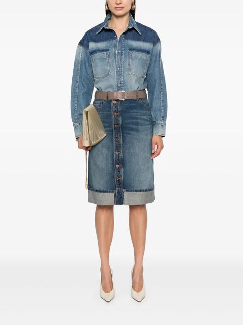 Victoria Beckham classic-collar denim shirt - Blue - zdjęcie produktu nr 2