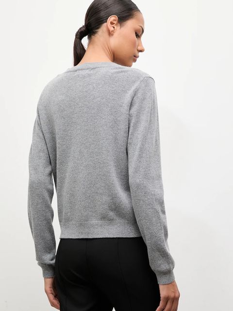 Answear.LAB kardigan z wełny merino z apaszką damski kolor szary lekki