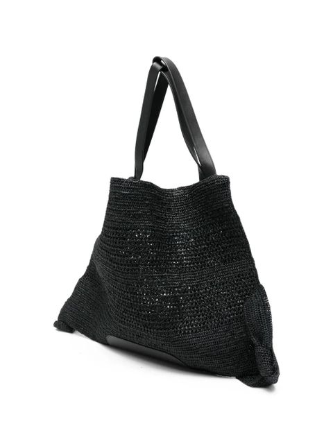 Hereu raffia knot-detail shoulder bag - Black
