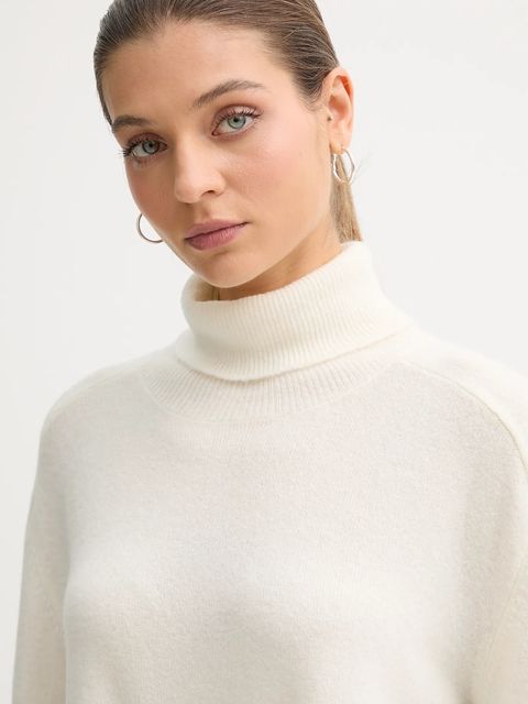 United Colors of Benetton sweter damski kolor beżowy lekki z golfem 11CZD204F - zdjęcie produktu nr 2