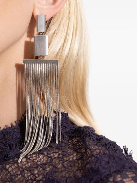 ISABEL MARANT square fringe earrings - Silver