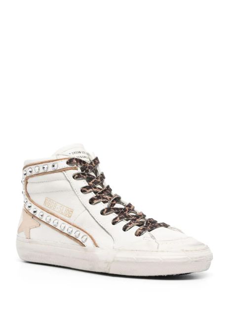Golden Goose Slide crystal-embellished hi-top sneakers - White - zdjęcie produktu nr 2